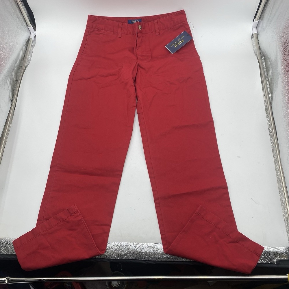Polo Ralph Lauren Fall II Chino Pants 16 28x29 Red Straight Leg Cotton Preppy